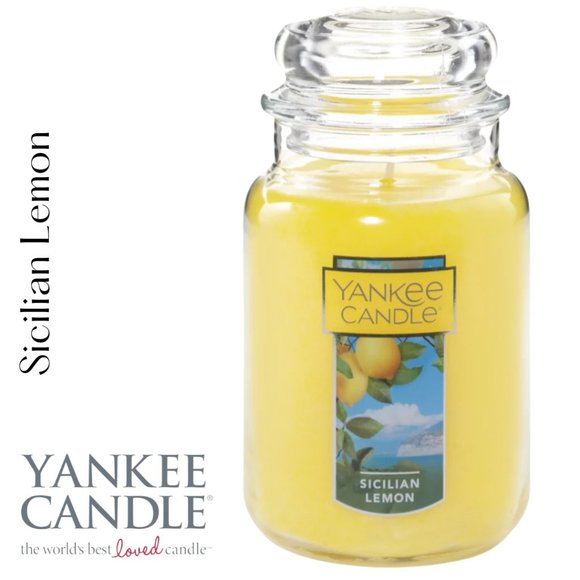 NWT Yankee Candle Large Traditional Round Jar 22 OZ Sicilian Lemon